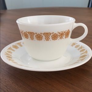 VINTAGE Corelle 60’s style cup and saucer.